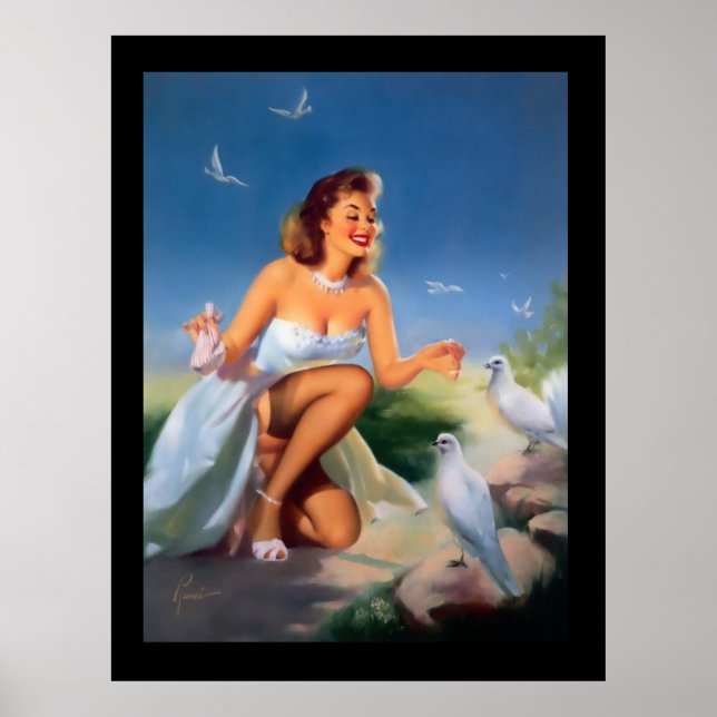 Fille Pin-Up affiche vintage (Devant)