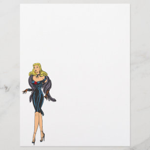 Fille pin-up blonde rétro glamour vintage