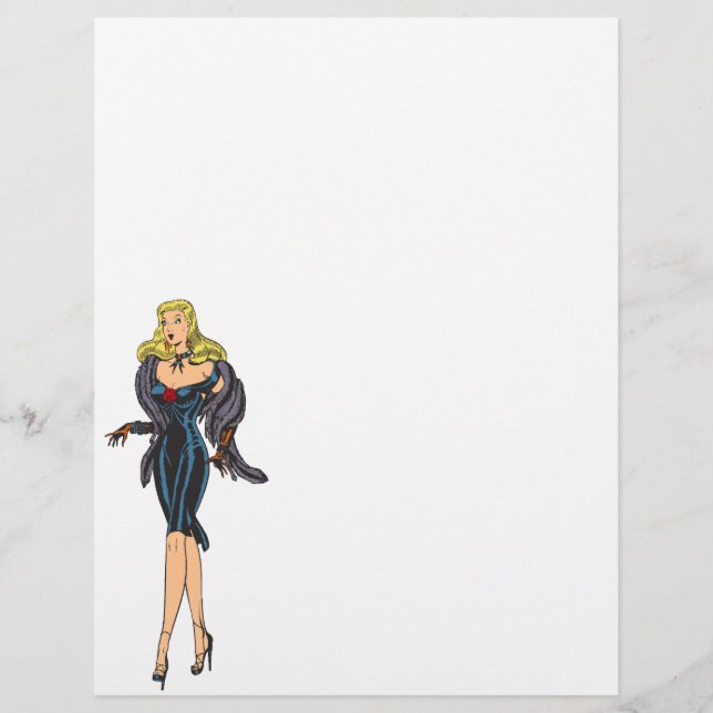 Fille pin-up blonde rétro glamour vintage (Devant)