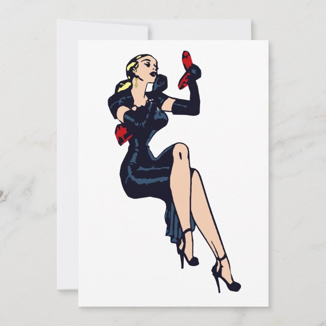 Fille pin-up glamour blonde rétro vintage jolie (Devant)