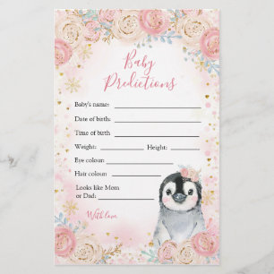 Fille Pingouin Hiver Flocon de neige Prédictions b