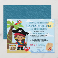 Fille Pirate Fête Invitations Anniversaire