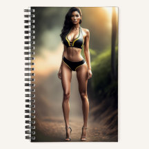 Fille portant en Carnet bikini noir