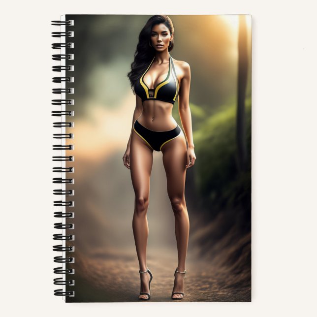 Fille portant en Carnet bikini noir (Recto)