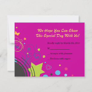Fille Power Bright Bat mitzvah Invitation Party