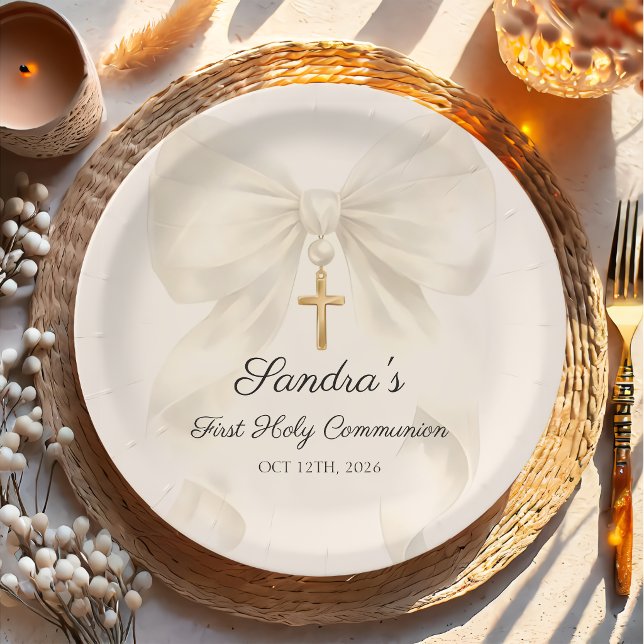 Fille Première Sainte Communion Nœud Assiette en P (Créateur téléchargé)