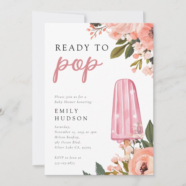 Fille prête à faire une invitation Baby shower (Devant)