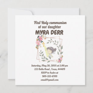 Fille priant pour jésus traverser la première comm