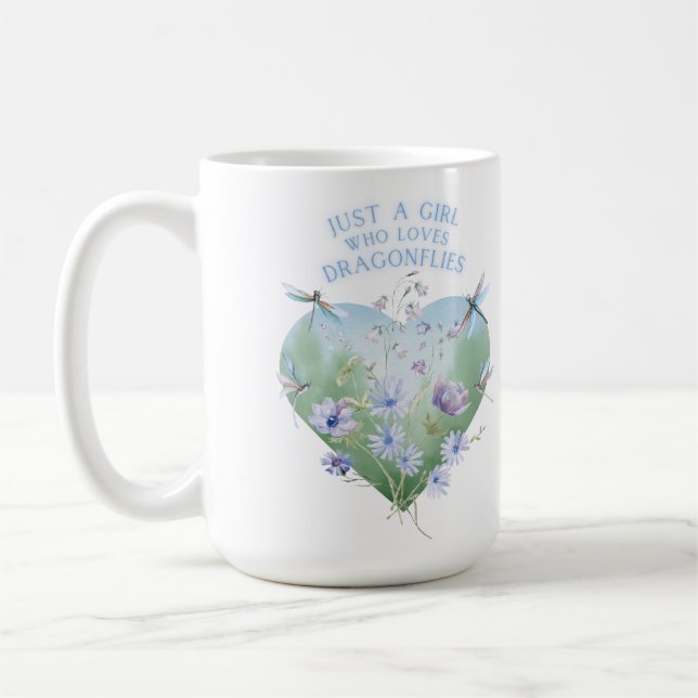 Fille qui aime les libellules Mug (Gauche)