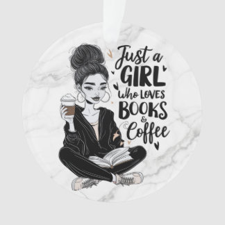 Fille qui aime Livres & Café Custom Black & White
