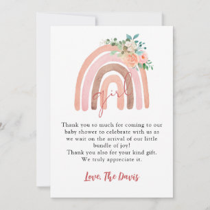 Fille Rainbow Baby, Boho Baby shower Carte de reme