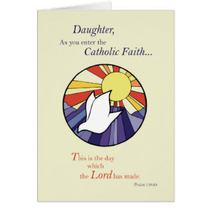 Fille RCIA catholique colombe cercle solaire, rite