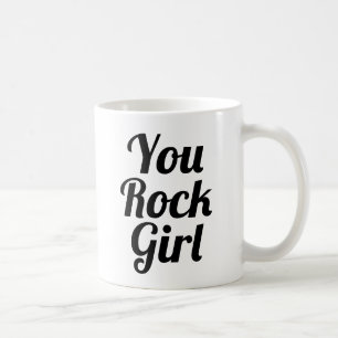 Fille rock Slogan Mug typo manuscrite