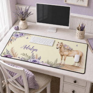 Fille Rose Jaune Violet Cheval Monogramme