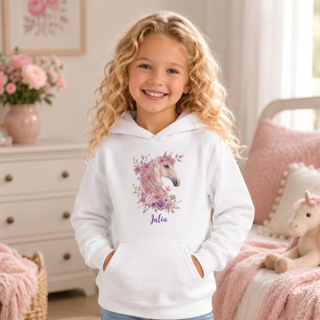 Fille Rose Violet Mignon Cheval Personnalisé (Créateur téléchargé)