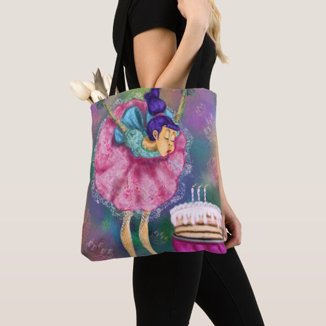Fille Sac fourre-tout d'anniversaire soufflant des (De près)