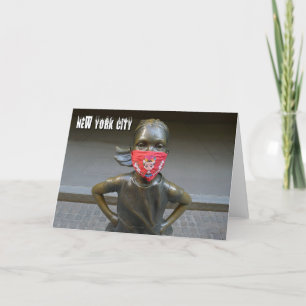 Fille sans peur avec masque brodé, carte NYC - H