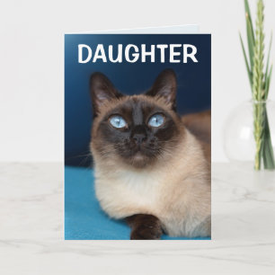 FILLE SIAMESE CAT Carte de voeux ANNIVERSAIRE