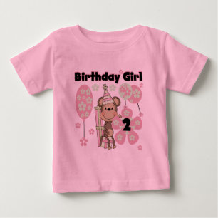 Fille Singe Avec Cadeaux 2e T-shirts d'anniversair