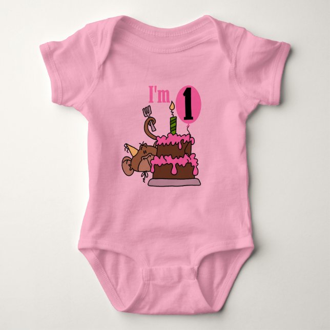 Fille Singe Je suis un Tshirts d'anniversaire (Devant)