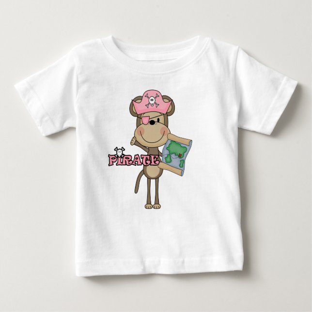 Fille singe Pirate T-shirts et cadeaux (Devant)