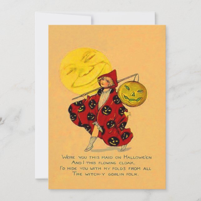 Fille souriante Jack O Lantern Citrouille Pleine L (Devant)