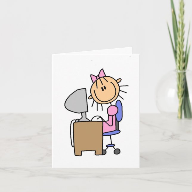 Fille sur la carte d'ordinateur (Devant)