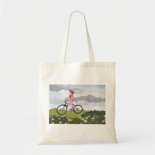 Fille sur le sac fourre-tout à bicyclette (Devant)