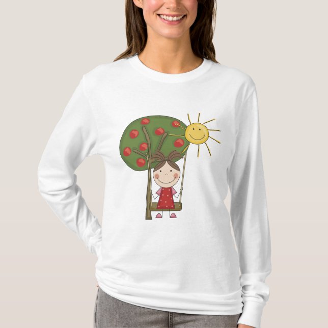 Fille sur le T-shirts et les cadeaux d'oscillation (Devant)