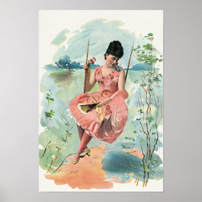 FILLE SUR UN POSTER DE CONCEPTION VINTAGE (Devant)