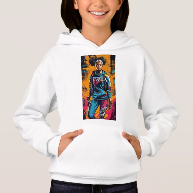 Fille sweat - shirt à capuche (Devant)