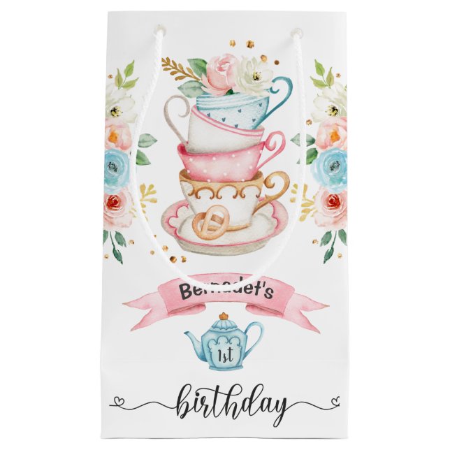 Fille Tea Party Anniversaire Petit sac cadeau (Devant)