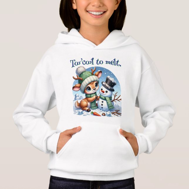 Fille trop cool pour faire fondre le sweat à capuc (Devant)