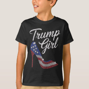 Fille Trump Talon Haut Drapeau Américain Bling Pat