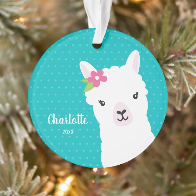 Fille Turquoise Llama Alpaca Noël (Arbre)