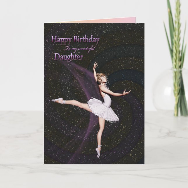 Fille, une carte d'anniversaire de ballerine (Devant)