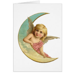 Fille victorienne vintage de lune d'ange