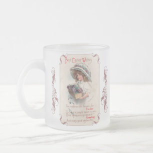 Fille vintage de Pâques à Bonnet Mug givrée