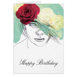 Fille vintage illustration anniversaire