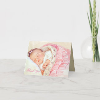 Fille Vintage Rose Or Baby Shower Merci
