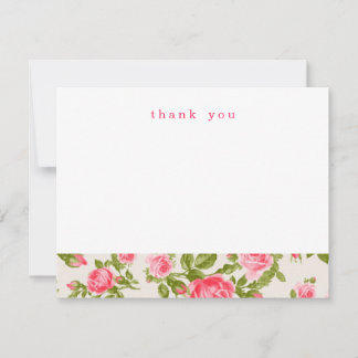 Fille Vintage Roses Simple Merci Cartes de notes