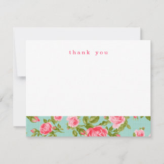 Fille Vintage Roses Simple Merci Cartes de notes