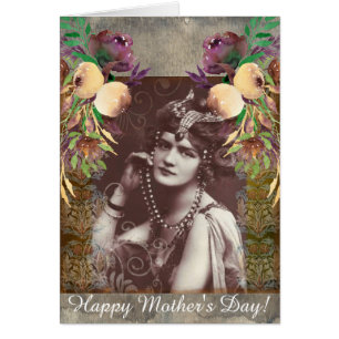 Fille vintage sur Tapisserie victorienne