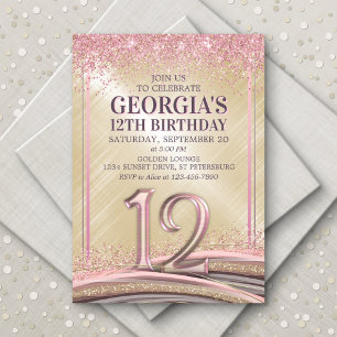 Filles 12e anniversaire Invitation