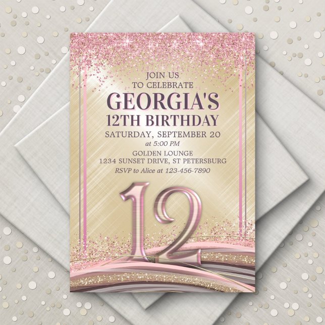 Filles 12e anniversaire Invitation (Créateur téléchargé)