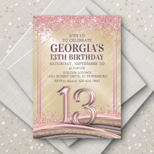 Filles 13e anniversaire Invitation