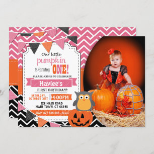 Filles 1er anniversaire Halloween Invitation d'ann