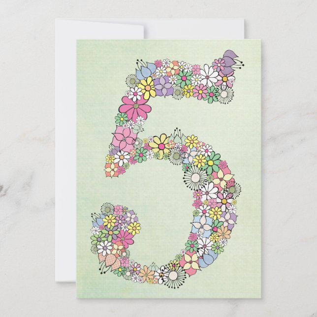 Filles 5e anniversaire fête Invitation personnalis (Devant)