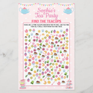 Filles Anniversaire Tea Party Trouver Le Jeu Teacu