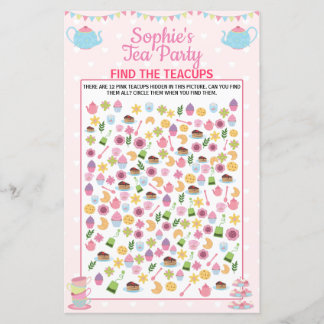 Filles Anniversaire Tea Party Trouver Le Jeu Teacu